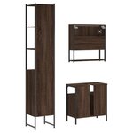 vidaXL Ensemble de meubles de salle de bain 3 Pièces Chêne marron