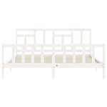 vidaXL Cadre de lit avec tête de lit blanc 200x200 cm bois massif