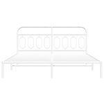 vidaXL Cadre de lit métal avec tête de lit blanc 183x213 cm