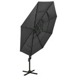 vidaXL Parasol de jardin à 4 niveaux avec mât en aluminium anthracite