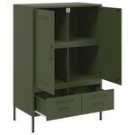 vidaXL Buffet haut vert olive 68x39x101 5 cm acier laminé à froid