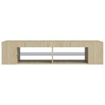 vidaXL Meuble TV avec lumières LED chêne sonoma 135x39x30 cm
