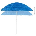 vidaXL Parasol de plage Hawaii Bleu 240 cm