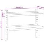 vidaXL Étagère murale 2 niveaux 75x23 5x60 cm argenté acier inoxydable