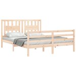 vidaXL Cadre de lit avec tête de lit 160x200 cm bois massif