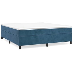 vidaXL Sommier à lattes de lit et matelas Bleu foncé 180x200cm Velours