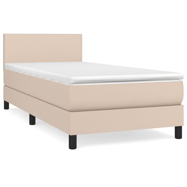 vidaXL Sommier à lattes de lit avec matelas Cappuccino 90x190 cm