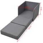 vidaXL Fauteuil convertible gris clair tissu