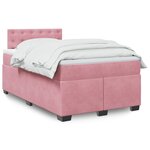 vidaXL Sommier à lattes de lit avec matelas Rose 120x200 cm Velours