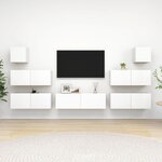 vidaXL Ensemble de meubles TV 7 Pièces Blanc Bois d'ingénierie