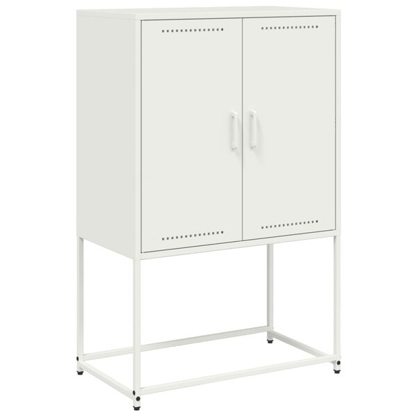vidaXL Meuble TV blanc 68x39x60 5 cm acier