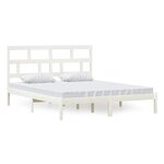 vidaXL Cadre de lit Blanc Bois de pin massif 160x200 cm