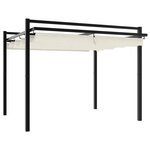 vidaXL Tonnelle de jardin avec toit rétractable crème 3x3 m aluminium