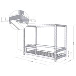 Lit cabane enfant BUNKY 90 x 190 gris