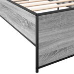 vidaXL Cadre de lit sonoma gris 90x190 cm bois d'ingénierie et métal