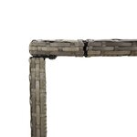 vidaXL Table de bar et dessus en verre gris 110x70x110 cm poly rotin