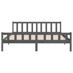 vidaXL Cadre de lit Gris Bois massif 200x200 cm