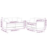 vidaXL Ensemble de canapés 2 Pièces coussins gris clair tissu