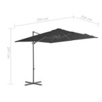 vidaXL Parasol avec base portable Anthracite