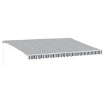 vidaXL Auvent manuel rétractable anthracite et blanc 500x350 cm