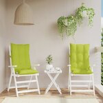 vidaXL Coussins de chaise à dossier haut lot de 2 vert vif