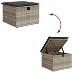 vidaXL Salon de jardin 9 Pièces avec coussins gris clair résine tressée
