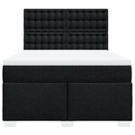 vidaXL Sommier à lattes de lit avec matelas Noir 160x200 cm Tissu
