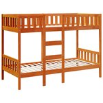 vidaXL Lit superposé cire marron 80x200 cm bois de pin massif