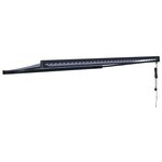 vidaXL Auvent rétractable bleu et blanc 4x3 m tissu et aluminium