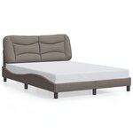vidaXL Cadre de lit avec lumières LED taupe 120x200 cm tissu