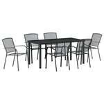 vidaXL Set de repas de jardin 7 pièces en acier anthracite