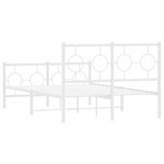 vidaXL Cadre de lit métal avec tête de lit/pied de lit blanc 120x200cm