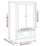 vidaXL Buffet haut blanc brillant 60x35 5x103 5 cm bois d'ingénierie