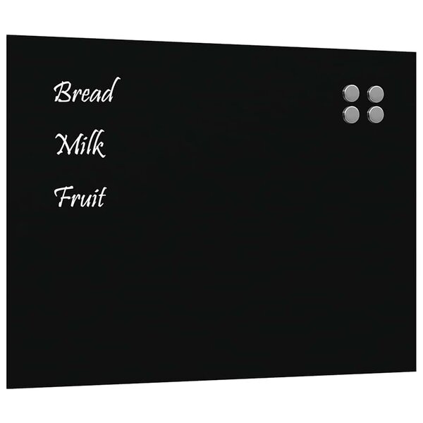 vidaXL Tableau noir magnétique mural noir 80x60 cm verre trempé