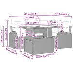 vidaXL Set de canapé de jardin 5 pièces avec coussins gris clair poly rotin