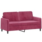vidaXL Ensemble de canapés 2 Pièces avec coussins rouge bordeaux velours