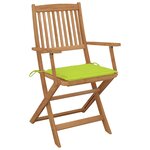 vidaXL Chaises pliables de jardin 4 Pièces avec coussins Bois d'acacia