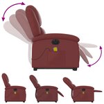 vidaXL Fauteuil inclinable de massage électrique rouge bordeaux