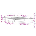 vidaXL Cadre de lit chêne sonoma 135x190 cm bois d'ingénierie