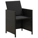 vidaXL Chaises de jardin 2 Pièces avec coussins Résine tressée Noir