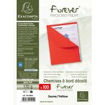 Paquet De 100 Chemises Forever® 170 À Bord Décalé - 24x32cm - Jaune - X 5 - Exacompta