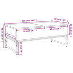 vidaXL Table basse noir 100x50x40 cm bois d'ingénierie et métal