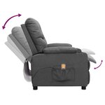 vidaXL Fauteuil de massage Gris clair Tissu