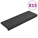 vidaXL Tapis d'escalier 15 Pièces 65x21x4 cm Anthracite