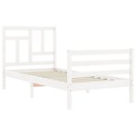 vidaXL Cadre de lit avec tête de lit blanc 90x200 cm bois massif
