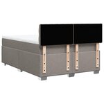 vidaXL Sommier à lattes de lit avec matelas Taupe 140x190 cm Tissu