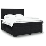 vidaXL Sommier à lattes de lit avec matelas Noir 180x200 cm Velours
