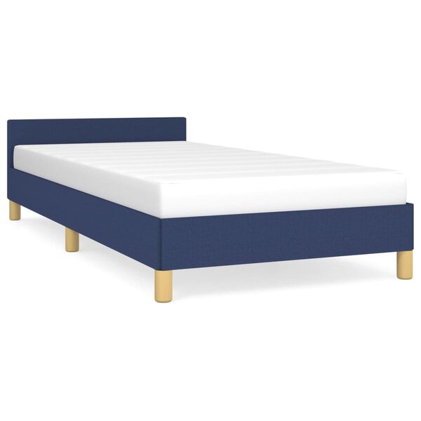 vidaXL Cadre de lit avec tête de lit Bleu 90x190 cm Tissu