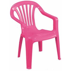 PROGARDEN 436023 - Chaise de jardin empilable pour enfants rose