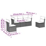 vidaXL Salon de jardin 5 Pièces avec coussins noir résine tressée